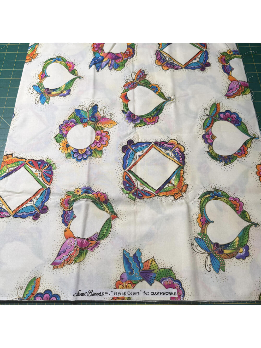 Vintage Laurel Burch "Flying Colors" for Clothworks – 36" x 44" Quilting Fabric